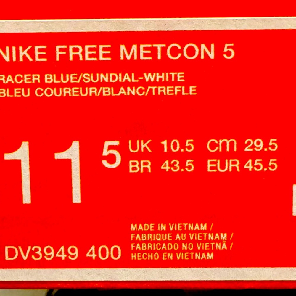 *BRAND NEW* in box never worn Nike Free Metcon 5 shoes in Racer Blue Size 11.5 - Picture 5 of 10